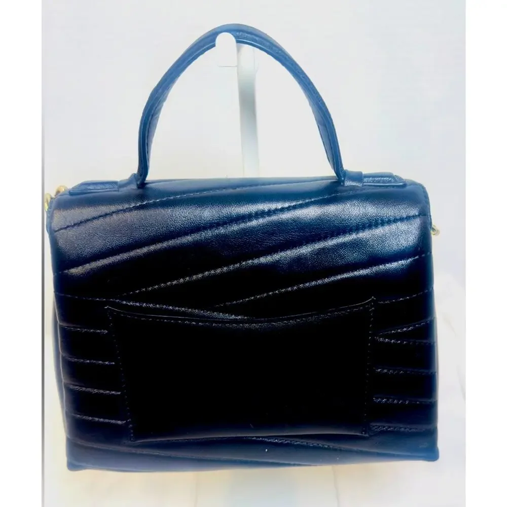 Tory Burch Black Small Kira Chevron Top-Handle Bag